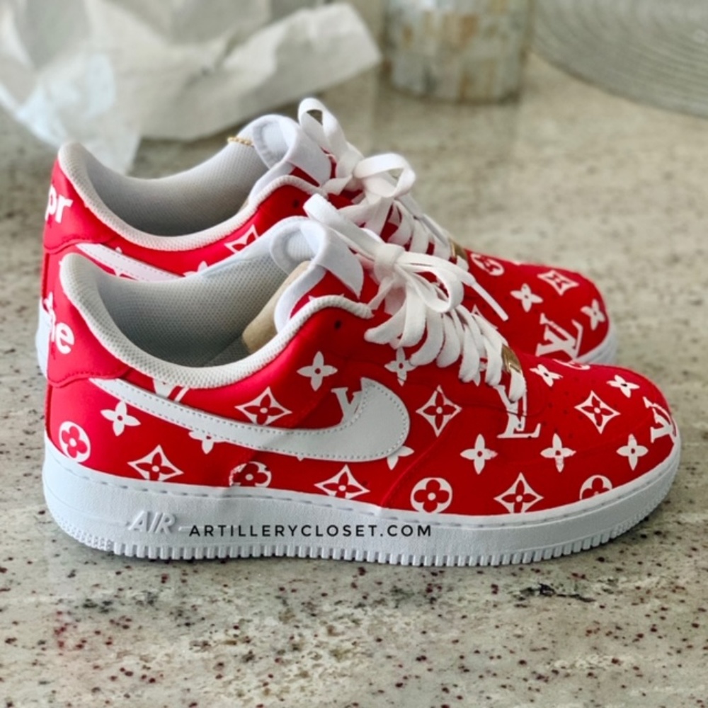 Nike Air Force 1 One Supreme X LV custom sneaker by Artillery Closet - Picture 3 of 7